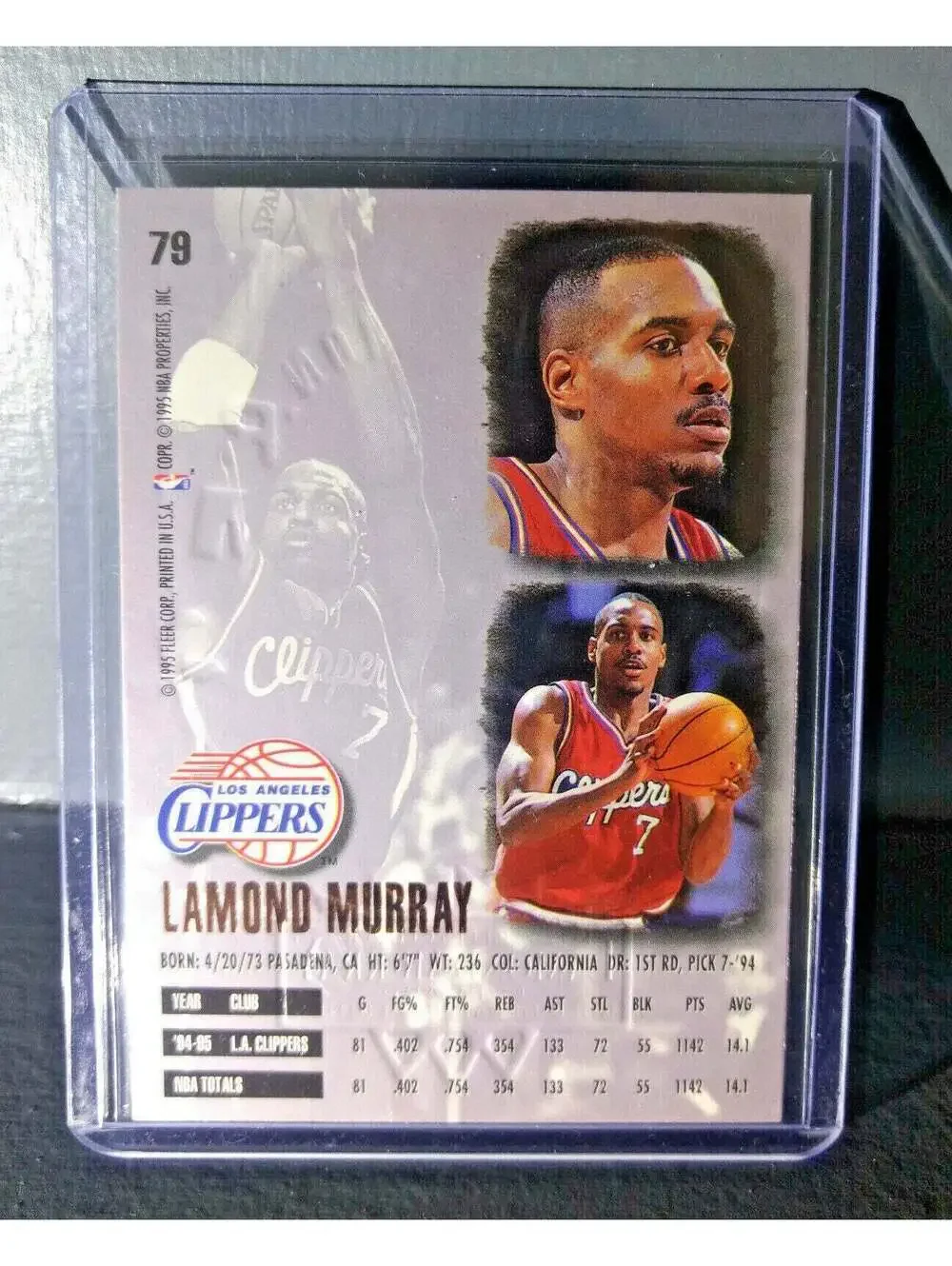 1995-96 Lamond Murray Fleer Ultra Gold Medallion #79 Basketball Card